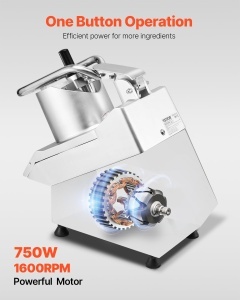 VEVOR Robot de bucatarie Feliator de legume Tocator de legume 2 deschideri de umplere Taietor din otel inoxidabil de calitate alimentara cu 6 lame det - Img 5