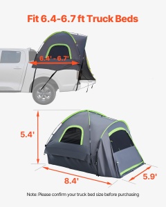 VEVOR Unisex - Cort pickup pentru camioane pentru adulti, gri, 255 x 180 x 165 cm - Img 3