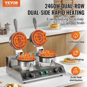 Vevor Waffeleisen Comercial XC-HF-2 2460W Antiaderent Reglaj Temperatura - Img 2