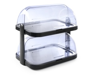 Vitrine Buffet HENDI cu 2 Tablete din Inox si 4 Elemente Racire, Negru