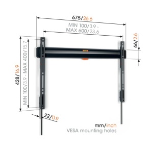 Vogel's TVM 3607 - Suport de perete TV fix pentru televizoare de 40-100 inch, Fixare securizata cu ClickLoc, Ultra-plat, Incarcabil pana la 75 kg, certificat TUV, VESA 100x100 pana la 600x400 - Img 6