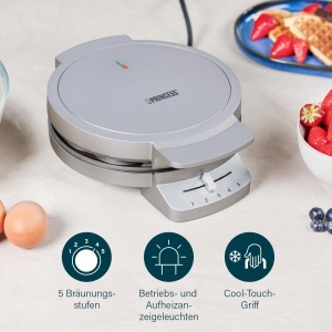 Waffle Maker Princess 132380, 1200 W, 5 Waffeln in forma de inima, Antiaderent - Img 4
