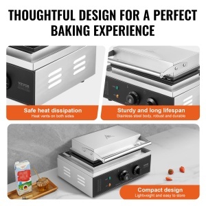 Waffle Maker VEVOR AK-WM10 1550W din inox, 10 wafe, antiaderent - Img 5