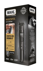 WAHL Manscaper Lithium Bar & Body Trimmer, Trimmer complet impermeabil, Insertie umeda/uscata, LED cu tehnologie Smart Trim, Kituri de taiere cu cap sferic Safe Touch, Reincarcabil, Negru - Img 7