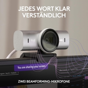 Webcam Logitech MX Brio Ultra HD 4K, 30 FPS, Culoare Gri Deschis - Img 4