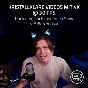 Webcam Razer Kiyo V2, 4K 30FPS, HDR, Ultra-Weitwinkel, Negru - Img 2