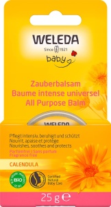 WELEDA Organic Baby Calendula Magic Balm - Natural Cosmetics Balsam universal pentru fata si corp pentru ingrijirea si calmarea pielii si buzelor uscate. Balsam multifunctional bogat pentru bebelusi si copii (1x 25g) - Img 3