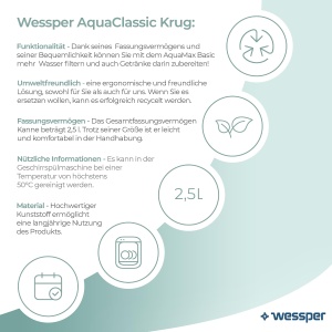 Wessper AquaClassic Basic 28L Filtru Apa Compatibil Brita Classic Design Modern - Img 5