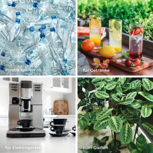 Wessper Cana Filtrare Apa 3L din Sticla Set cu 2 Cartuse de Filtrare Compatibil Brita Maxtra Negru - Img 6