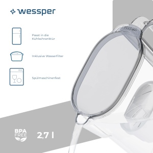 Wessper D3 Slim Aquamax Cana Filtrare Apa 27L Negru Set cu 6 Cartuse - Img 4