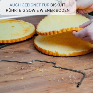 Westmark 1 Cake Layer Separator cu 2 fire de taiere zimtate 1 palet unghiular 395 cm otel inoxidabil lungime 32 cm Simplex Duo argintiunegru 716022E9 - Img 5