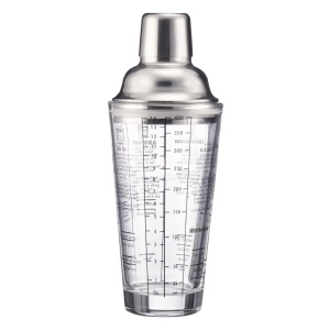 Westmark Cocktail Shaker Sam - shaker cu cantar si sita, mixer profesional de cocktailuri, accesorii de bar, incl. retete pentru amestecarea margaritei si multe altele - otel inoxidabil, sticla, 400 ml