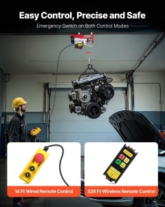 Winch electric VEVOR PA600, 600 kg, 100 m telecomanda, 12 m inaltime ridicare - Img 2