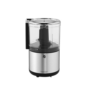 WMF Kitchen Minis Chopper, tocator multiplu Cromargan mat, care economiseste spatiu, cu actionare cu o singura mana, recipient detasabil (0,3 l), 65 W