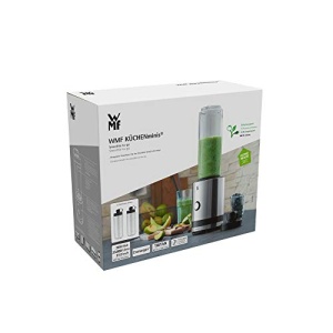 WMF Kitchen Minis Smoothie-to-go Smoothie Maker mic Mini Stand Mixer cu doua blendererecipiente pentru baut 06l 300 W otel inoxidabil mat - Img 9