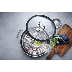 WMF Vitalis Aroma Steamer 28 cm, Oala cu aburi, Prajitor rotund 5.0l, Oala cu aburi, Capac din sticla cu margine din silicon, Termometru de gatit, Tava de gatit, Cromargan din otel inoxidabil neacoperit, rezistent la cuptor - Img 15