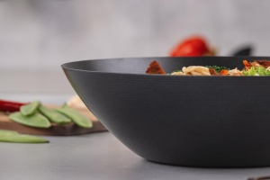 Wok Fackelmann 26 cm Carbon Steel Antiaderenta Maner Bambus PFAS-Free - Img 9