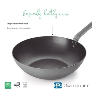 Wok Lacor Ferrum 63233, 100 Fier Natural, 32cm, PFOA-Free - Img 3
