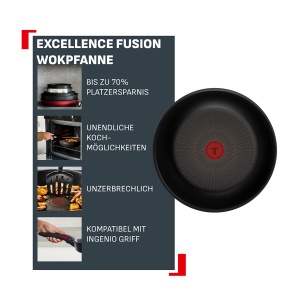 Wok Tefal Ingenio Excellence 28 cm, Antiaderent, Negru - Img 3