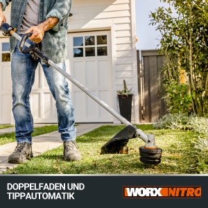 WORX Nitro WG186E92 Trimmer si motocoasa fara fir Sense 40V 2x20V - motor puternic fara perii - diverse atasamente - schimbare rapida a firului - cerc - Img 6
