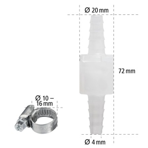Xavax Ruckschlagventil pentru Ablaufschlauche 10mm Anti-Returgit Apa Include 2 Schlauchschellen - Img 4