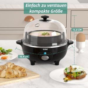 YASHE Eierkocher 360W Aparat compact pentru gatit oua cu functie automata si BPA-free - Img 6