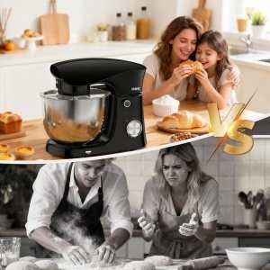 YASHE Robot de Bucatarie 1500W 2 Boluri Inox 10 Viteze Accesorii Multifunctionale - Img 9