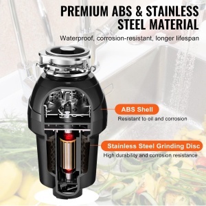Zdrobitor de Deseuri VEVOR JWM-931, 1,25 CP, Zerkleinerungssystem pentru Alimente - Img 6
