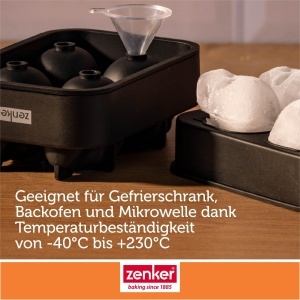Zenker Eiswurfelformer Totenkopf Set 4 Forme Halloween Silikon Negru - Img 5