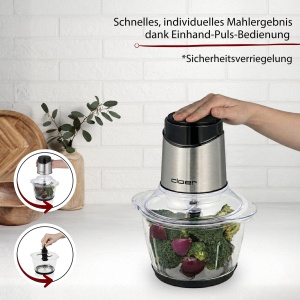 Zerkleinerer electric Cloer 6829, 400 W, 1200 ml, inox - Img 5