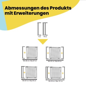Zid de siguranta Safety 1st Flat Step, extensibil 73-101 cm, alb, fara montaj cu gauri - Img 9
