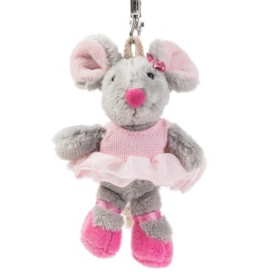 Acessoriu Plusat Ballett-Maus Schaffer 0242 - 11 cm - GriRoz - Cu Karabiner