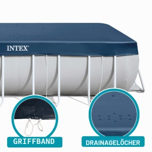Acoperitoare piscina dreptunghiulara Intex 389x184 cm, din vinyl, cu gauri de drenaj - Img 4