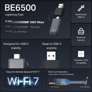 Adapter Wi-Fi TP-Link Archer TBE400U, Tri-Band, USB-CA, 2882 Mbps - Img 3