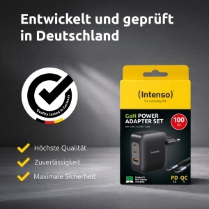 Adaptoare de alimentare Intenso 100W GaN cu 3 porturi, USB-C, negru - Img 7