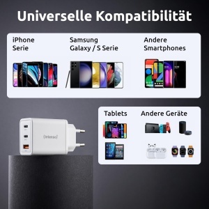 Adaptor de alimentare Intenso W65ACC, 65W, 3 porturi USB-C si USB-A, tehnologie GaN - Img 6