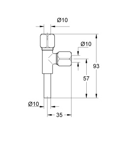 Adaptor Grohe Eggemann 41007000 T-Abzweigstuck crom durabil compatibil cu ventile de colt - Img 2