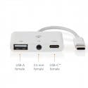 Adaptor Multi-Port Nedis USB 2.0, USB-C si USB-A, 480 Mbps, Alb - Img 4