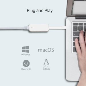 Adaptor USB-C Ethernet TP-Link UE300C, 1000Mbps, compact, pliabil - Img 3