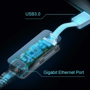 Adaptor USB la Ethernet TP-Link UE300, 1000Mbps, Plug-and-Play, design portabil - Img 2
