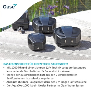 Aerator de Teich OASE 37125 AquaOxy 1000 1000 lh 15 W Negru - Img 2