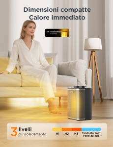 Aeroterma Midea PTC, 2000 W, portabila, cu termostat ajustabil - Img 7