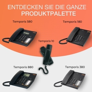Alcatel Temporis 880 PRO - Telefon fix profesional - Afisaj alfanumeric mare - Indicator de apel - Volum reglabil - Buton de apelare inversa - Buton de dezactivare a sunetului - 10 butoane de apelare directa - Negru - Img 5