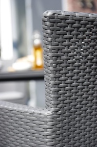 Allibert by Keter Balcony Furniture Set Iowa, grafit/gri rece, 3 bucati, incl. perna de sedere, plastic, aspect plat din ratan, rezistent la intemperii, rezistent la UV - Img 4