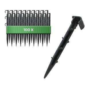 Ancore pentru furtun de gradina GARDENIX - Set 100 bucati, 16mm, plastic UV rezistent