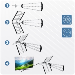 Antenna DVB-T2 Berdsen cu Amplificator, 13-15 dB, Raza 80 km, Full HD 4K - Img 5