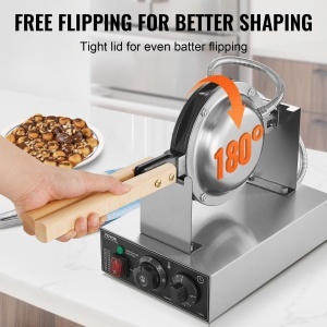 Aparat Bubble Waffle VEVOR SC-X30 1400W Inox Placa Antiaderenta Control Temperatura si Timp - Img 3