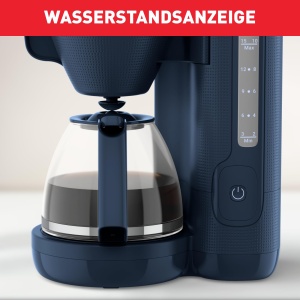 Aparat de cafea cu filtru Tefal Morning, ulcior de sticla, rezervor de apa de 1,25 litri, functie de mentinere la cald, filtru permanent, indicator de nivel al apei, albastru, CM2M1410 - Img 4
