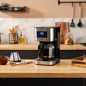 Aparat de cafea cu picurare programabil Cecotec Coffee 66 Smart Plus. 980 W, capacitate de 12 cani, tehnologie ExtemAroma, functie AutoClean, design din otel inoxidabil, ecran LCD, capacitate de 1,5 litri - Img 2