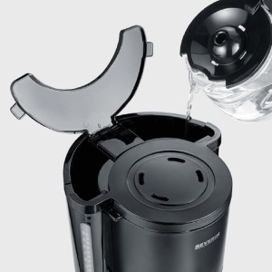 Aparat de cafea SEVERIN "Type" cu ulcior de sticla, cafea aromata, preparata rapid si silentios cu aparat de cafea pentru pana la 10 cani, aparat de cafea cu filtru, otel inoxidabil-negru, KA 9554 - Img 8